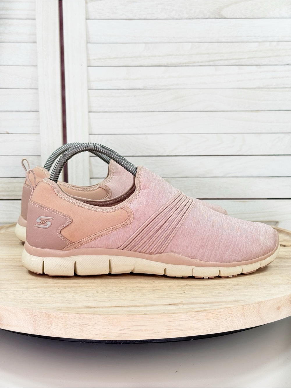 Skechers Stretch Knit Slip On Sneakers Mauve Rose Pink Women’s 8.5